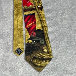 Eagles Wings St Louis Cardinals Tie Mens OS Gold Silk MLB Baseball Graphic Print